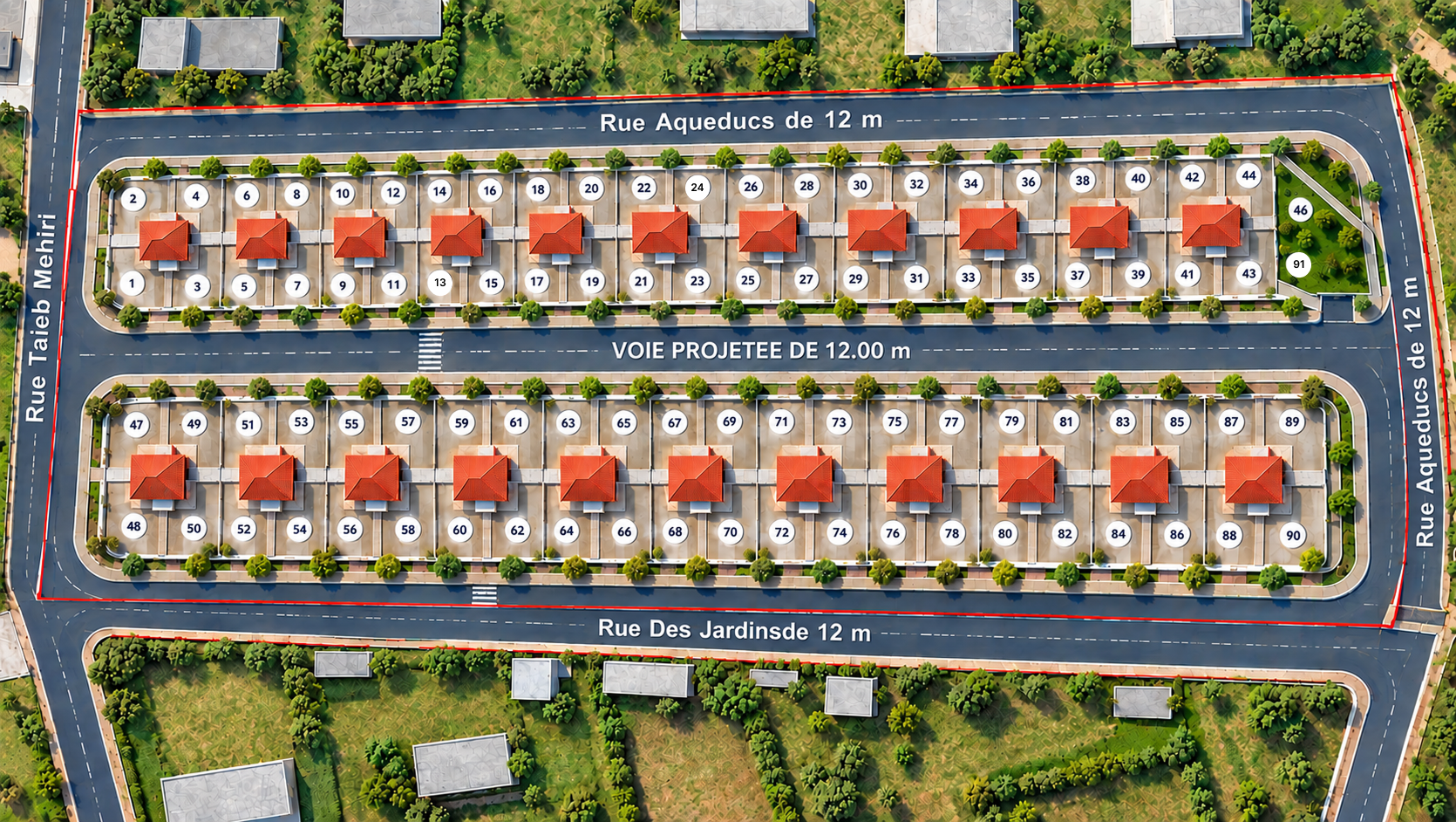 Plan masse — Lotissement Riadh